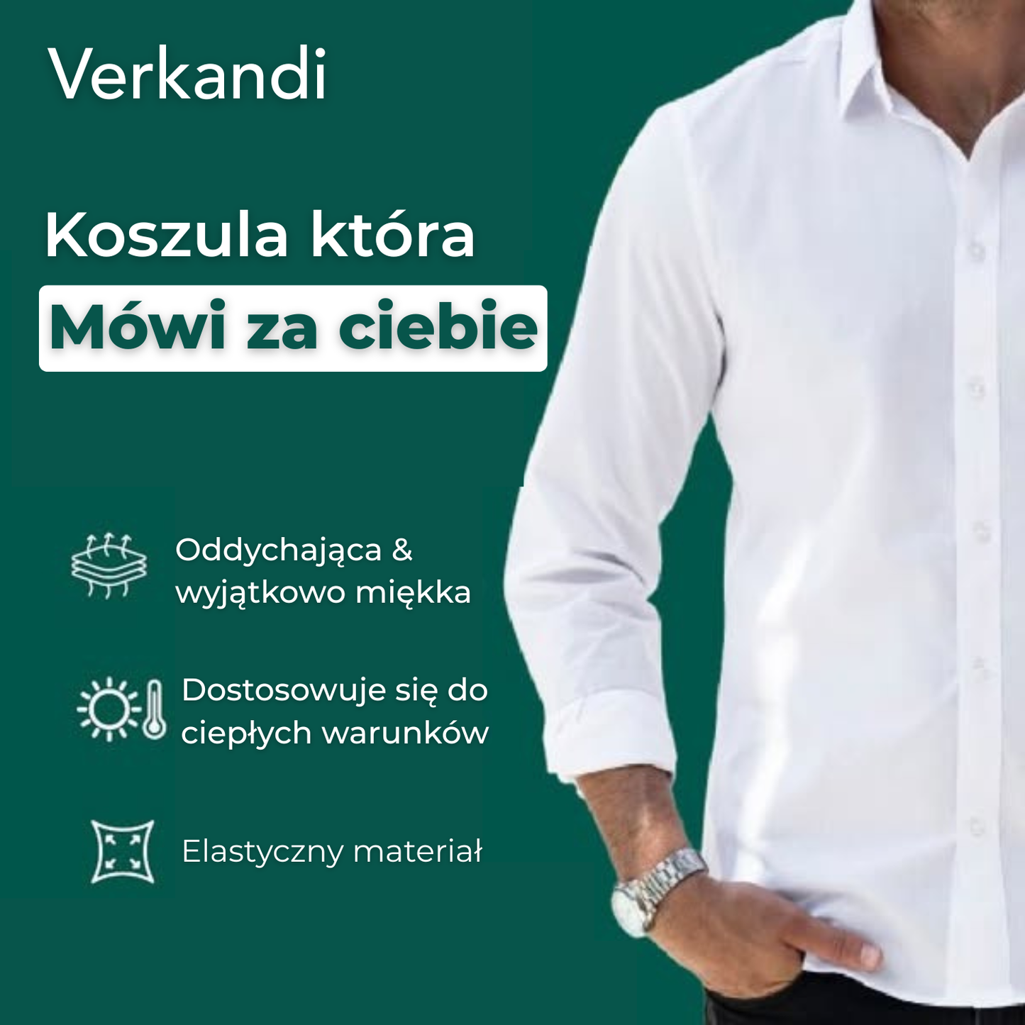 Odporna na zagniecenia, dopasowana koszula