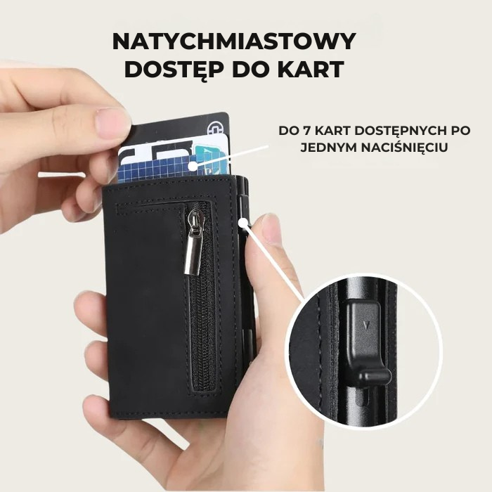 Portfel Slim z Wysuwem Kart + RFID — Verkandi 2.0